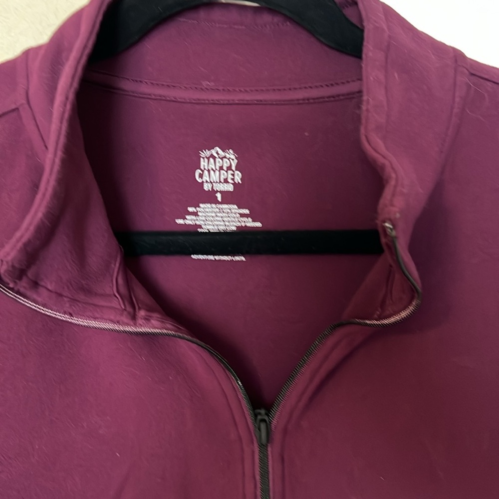 Women's Purple fleece Quarter-Zip Top torrid size 1